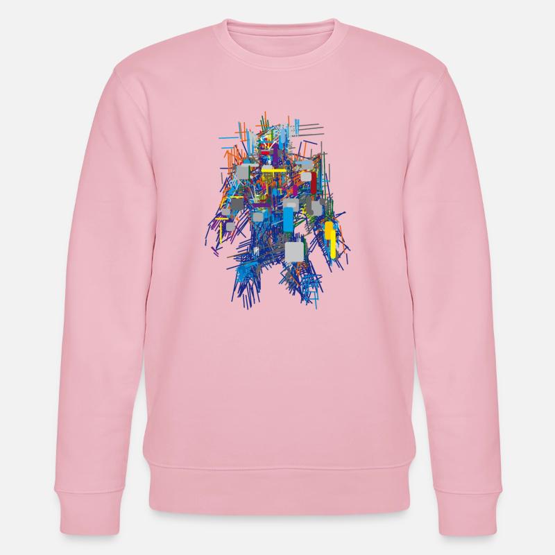 Cyber Android Abstrakt - Stanley/Stella Unisex Bio-Sweatshirt CHANGER  - Hellrosa