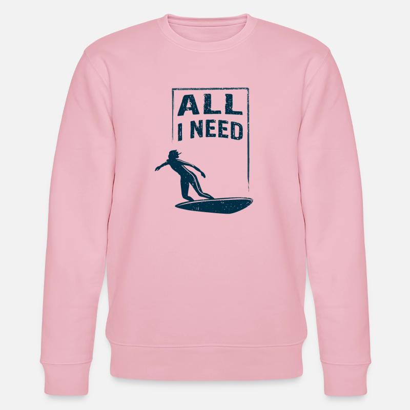 ALL I NEED is surfing - Stanley/Stella Unisex Bio-Sweatshirt CHANGER  - Hellrosa