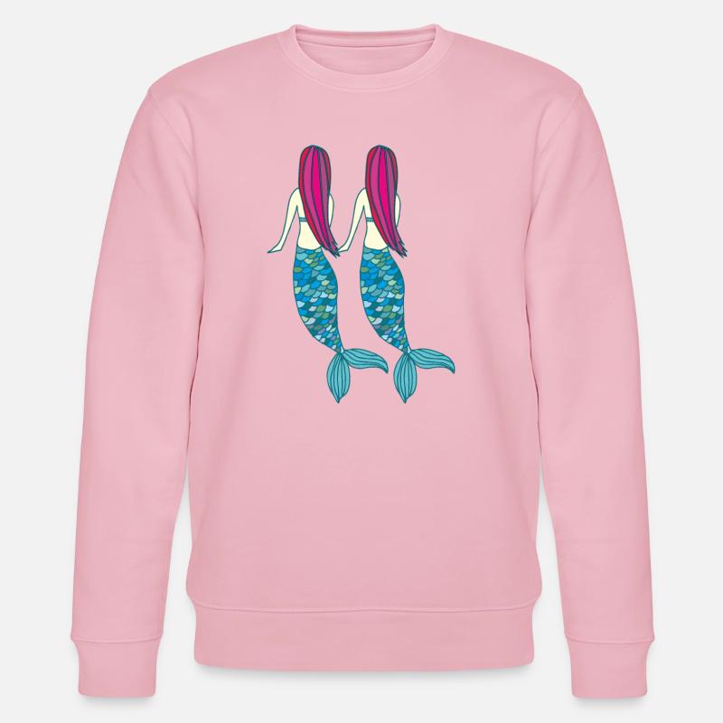 meerjungfrau doppelt - Stanley/Stella Unisex Bio-Sweatshirt CHANGER  - Hellrosa