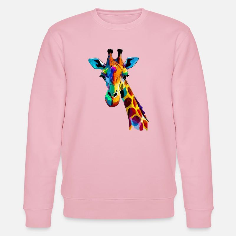 Giraffe - Stanley/Stella Unisex Bio-Sweatshirt CHANGER  - Hellrosa