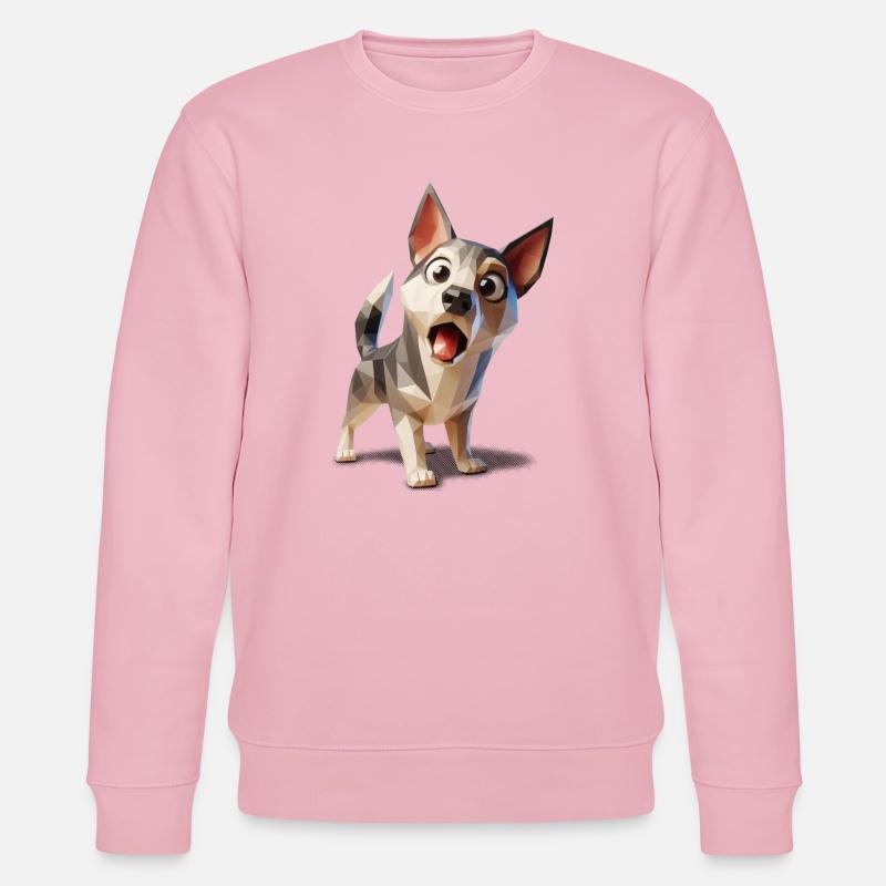 Cadeau de chien Chihuahua low poly pour propriétaire - Sweat bio CHANGER Stanley/Stella Unisexe - rose pâle