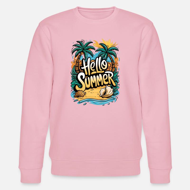 Conception de plage d’été tropical - Sweat bio CHANGER Stanley/Stella Unisexe - rose pâle