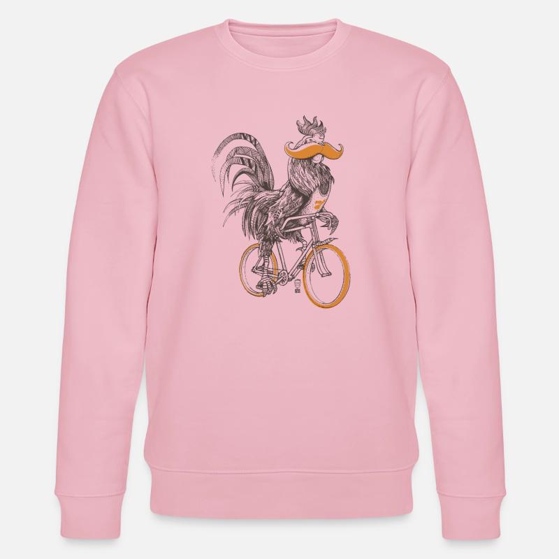 Rooster & Bicycles - Stanley/Stella CHANGER Unisex Organic Sweatshirt - cotton pink
