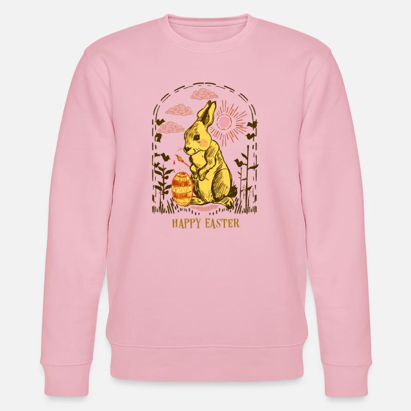Osterhase im Abendsonnenglanz - Stanley/Stella Unisex Bio-Sweatshirt CHANGER  - Hellrosa
