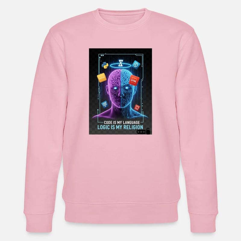 Code & Logic Cyberpunk Tech Brain T-Shirt - Sweat bio CHANGER Stanley/Stella Unisexe - rose pâle