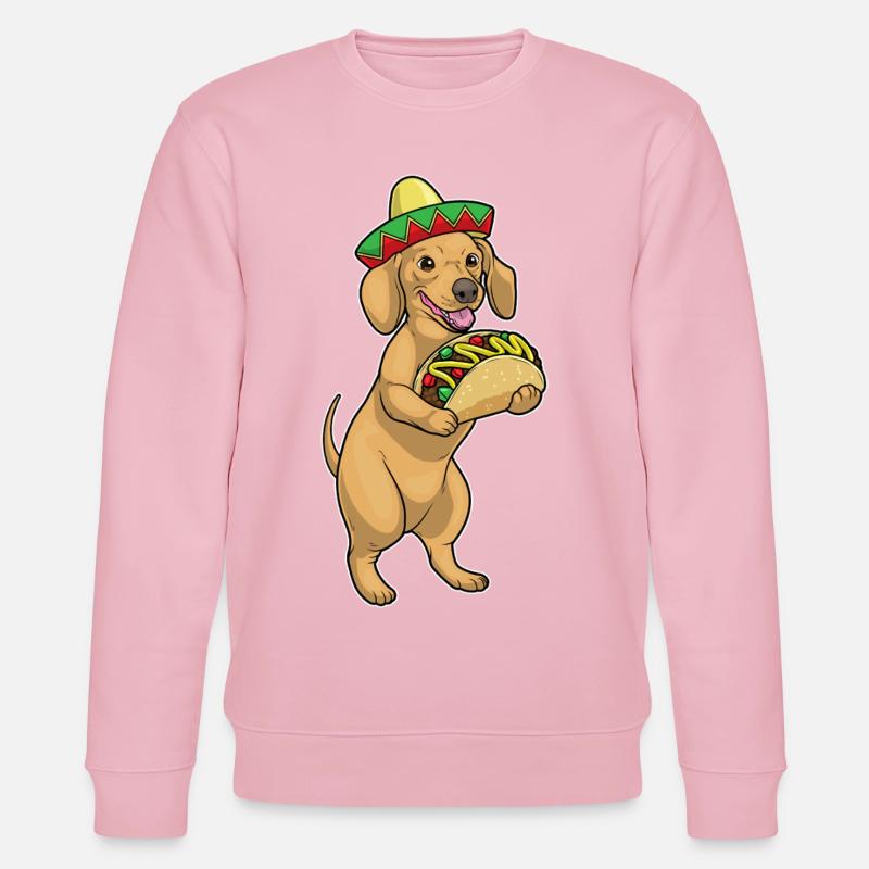 Dackel Taco - Stanley/Stella Unisex Bio-Sweatshirt CHANGER  - Hellrosa