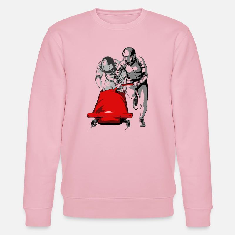 Bobfahrer beim Anschieben am Start - Stanley/Stella Unisex Bio-Sweatshirt CHANGER  - Hellrosa