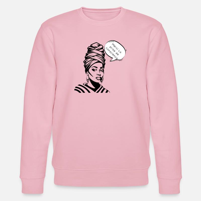 Conscience et Gratitude en Silhouette - Sweat bio CHANGER Stanley/Stella Unisexe - rose pâle