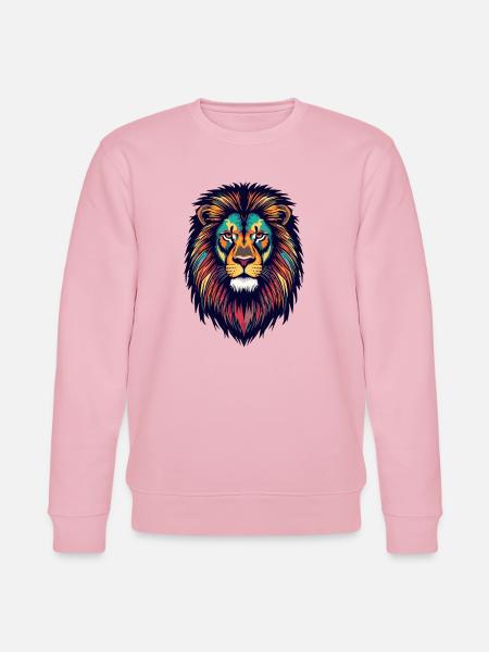 Leuchtender Löwe Farbexplosion - Stanley/Stella Unisex Bio-Sweatshirt CHANGER - Hellrosa