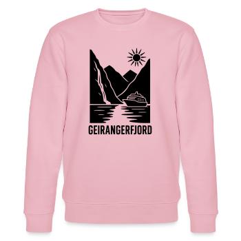 geiranger fjord norwegen - Stanley/Stella Unisex Bio-Sweatshirt CHANGER  - Hellrosa - Vorne - Jaron (178cm) & Liana (172cm)