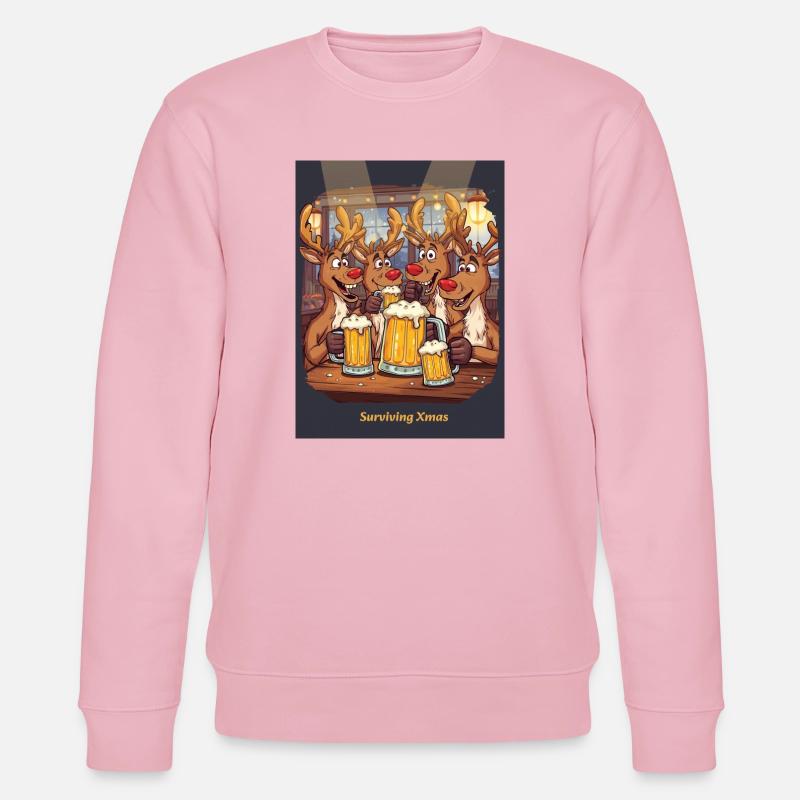 Weihnachten überleben - Stanley/Stella Unisex Bio-Sweatshirt CHANGER  - Hellrosa