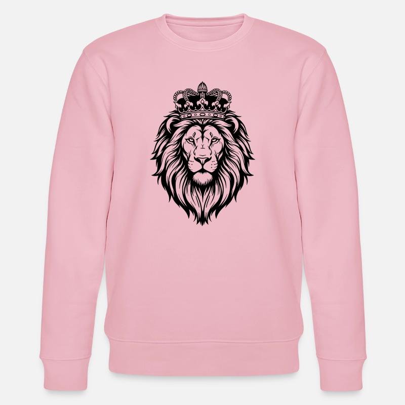 Majestätischer Löwe mit Krone - Stanley/Stella Unisex Bio-Sweatshirt CHANGER - Hellrosa