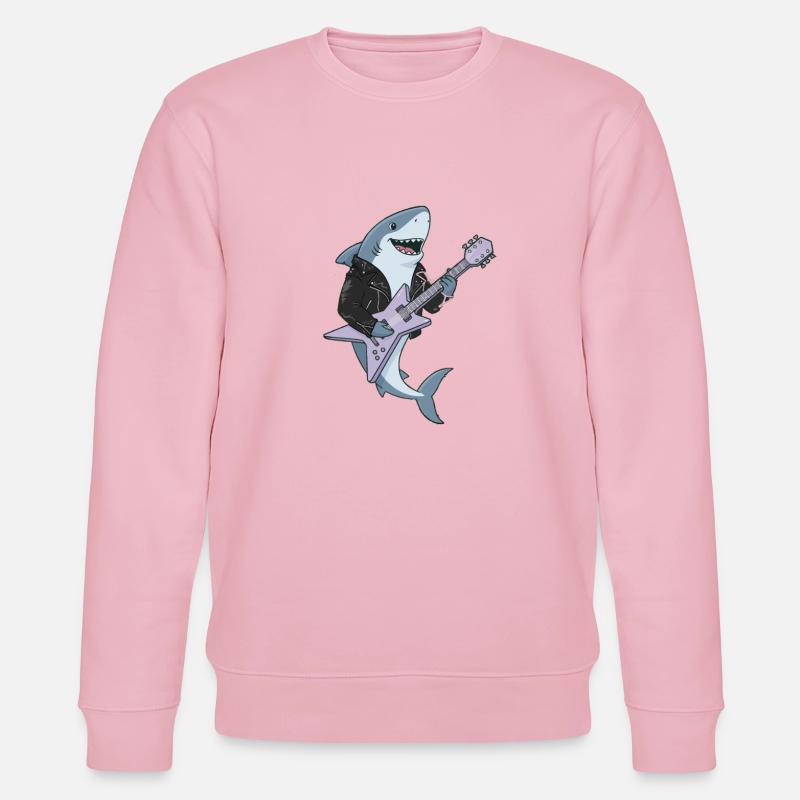 Shark Rocker mit E-Gitarre - Stanley/Stella Unisex Bio-Sweatshirt CHANGER - Hellrosa