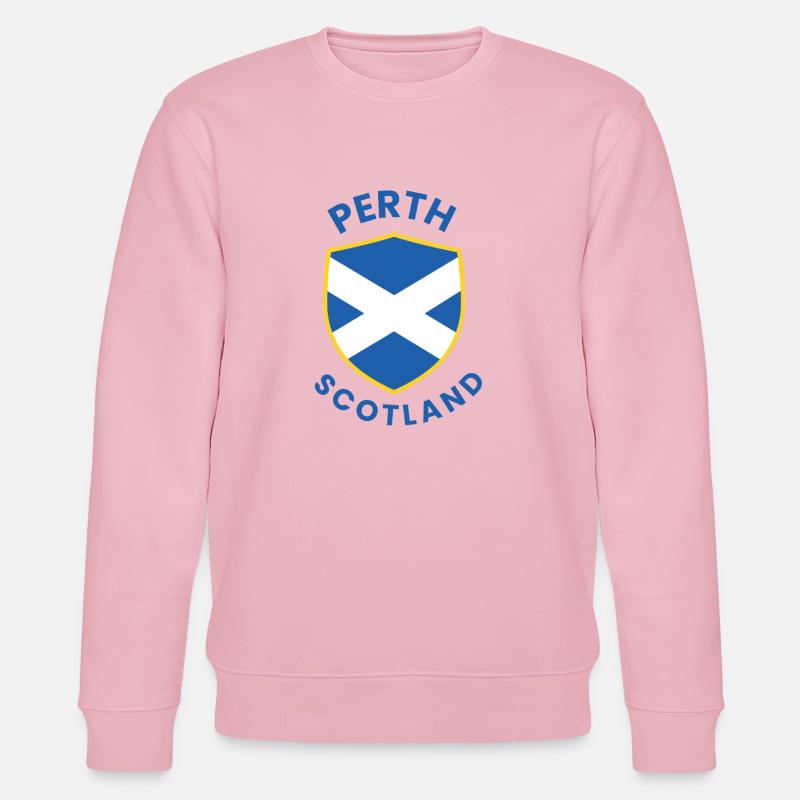 Perth Scotland Crest Shield - Stanley/Stella CHANGER Unisex Organic Sweatshirt - cotton pink