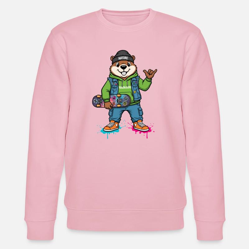 Trailbrawler Biber Skateheld - Stanley/Stella Unisex Bio-Sweatshirt CHANGER  - Hellrosa