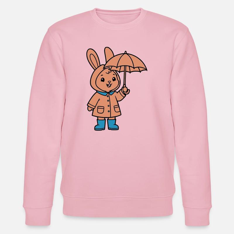 Petit parapluie de lapin mignon - Sweat bio CHANGER Stanley/Stella Unisexe - rose pâle