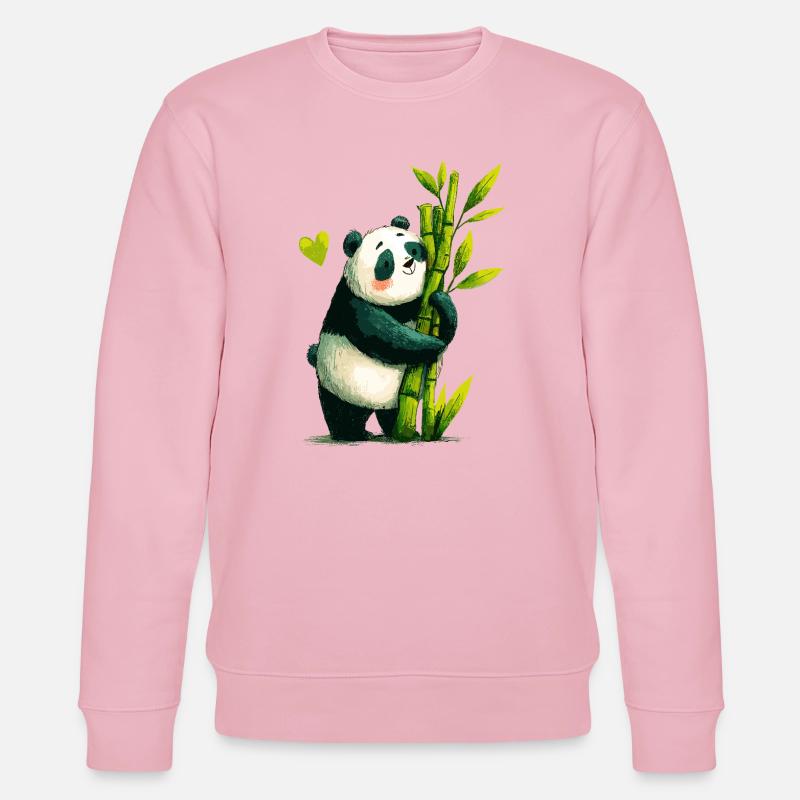 Câlin de panda avec du bambou - Sweat bio CHANGER Stanley/Stella Unisexe - rose pâle