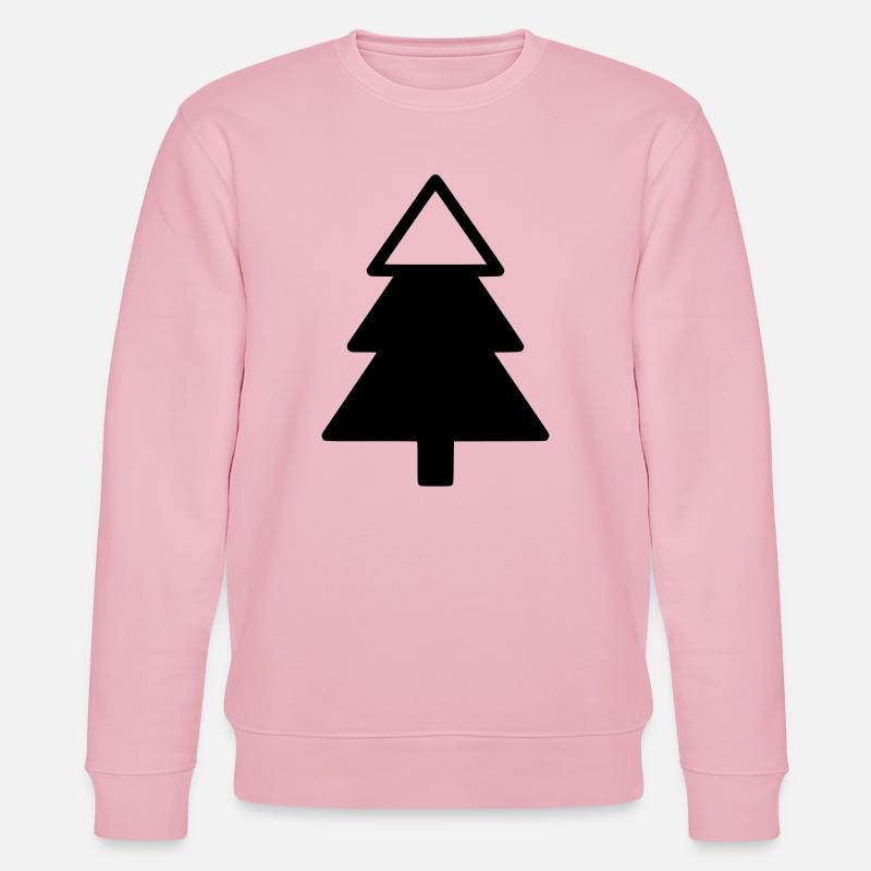 Fir Tree Forest Silhouette - Stanley/Stella CHANGER Unisex Organic Sweatshirt - cotton pink