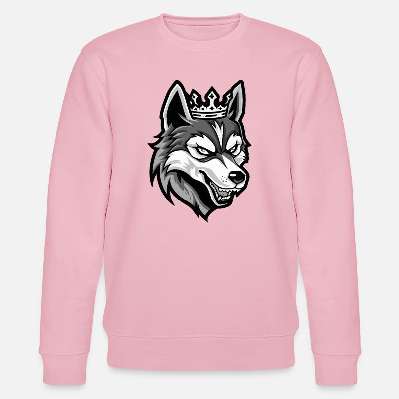 Husky Hund Krone - Stanley/Stella Unisex Bio-Sweatshirt CHANGER  - Hellrosa