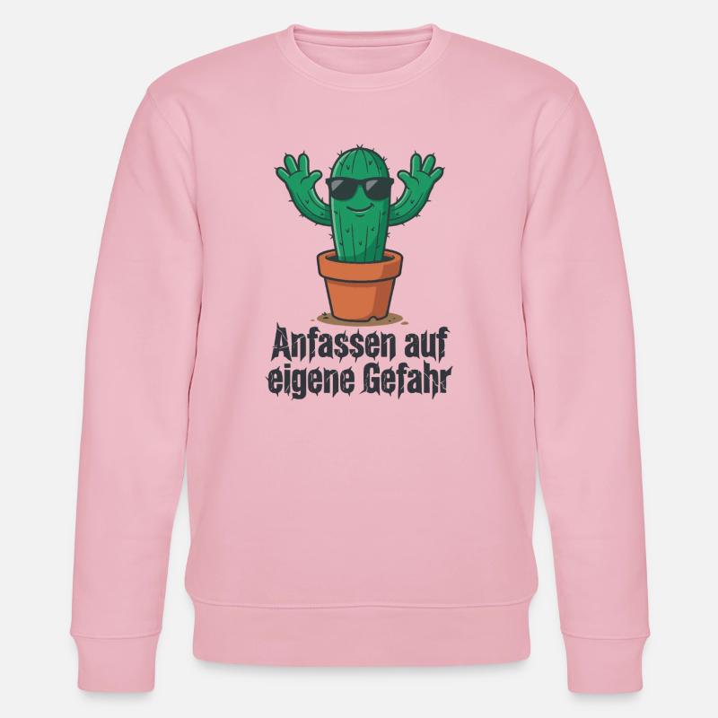 Cactus Sunglasses Warning ! - Stanley/Stella CHANGER Unisex Organic Sweatshirt - cotton pink