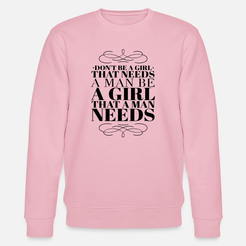 Zitat zur Stärkung unabhängiger Mädchen - Stanley/Stella Unisex Bio-Sweatshirt CHANGER  - Hellrosa