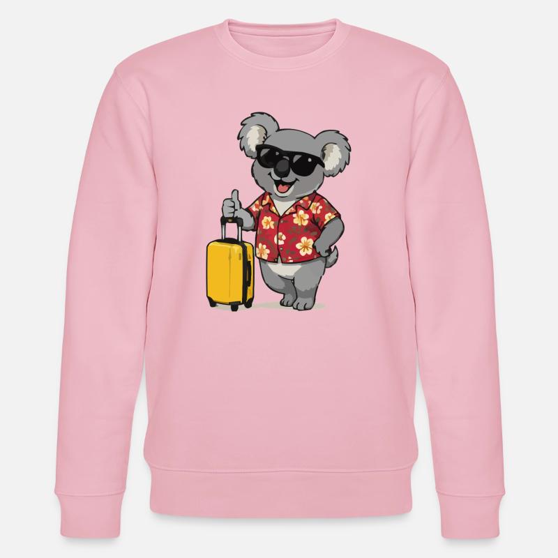 Look hawaïen de Koala Traveler - Sweat bio CHANGER Stanley/Stella Unisexe - rose pâle