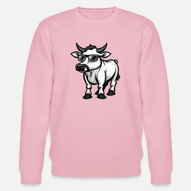 Kuh Cool Comic - Stanley/Stella Unisex Bio-Sweatshirt CHANGER  - Hellrosa