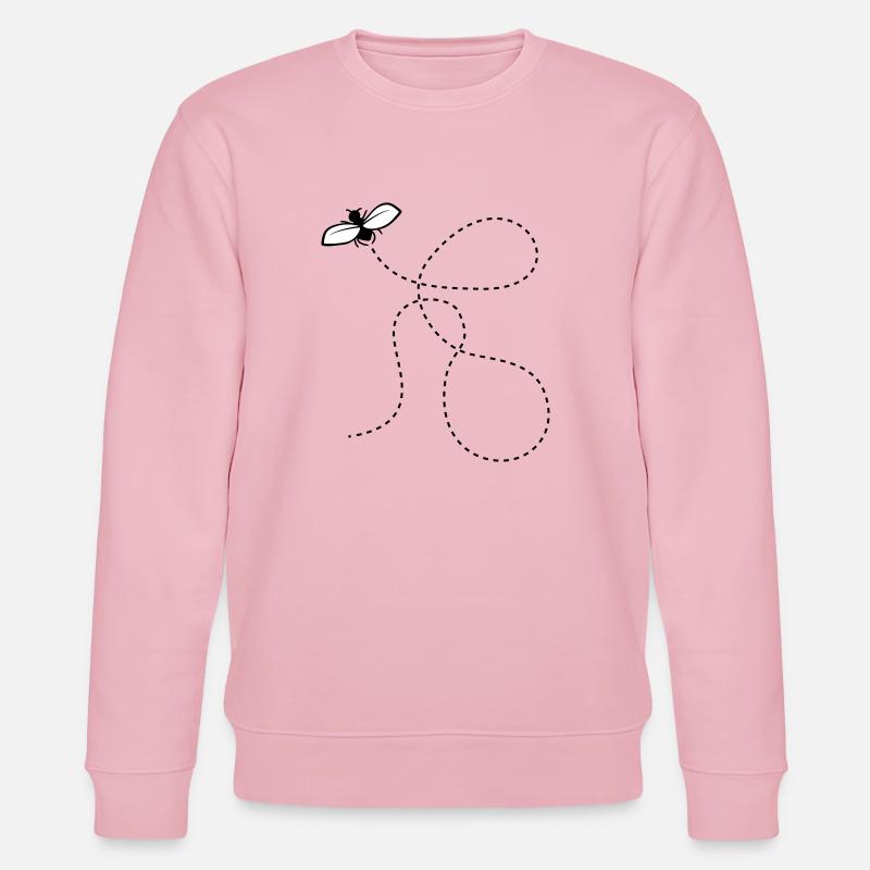 Mouche de ligne en pointillés - Sweat bio CHANGER Stanley/Stella Unisexe - rose pâle
