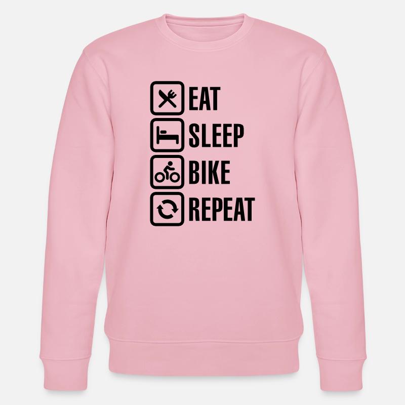 Eat sleep bike repeat - Stanley/Stella Unisex Bio-Sweatshirt CHANGER  - Hellrosa