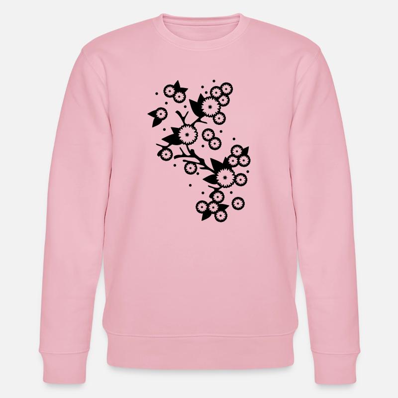 stilisierter Blüten Ast - Stanley/Stella Unisex Bio-Sweatshirt CHANGER  - Hellrosa