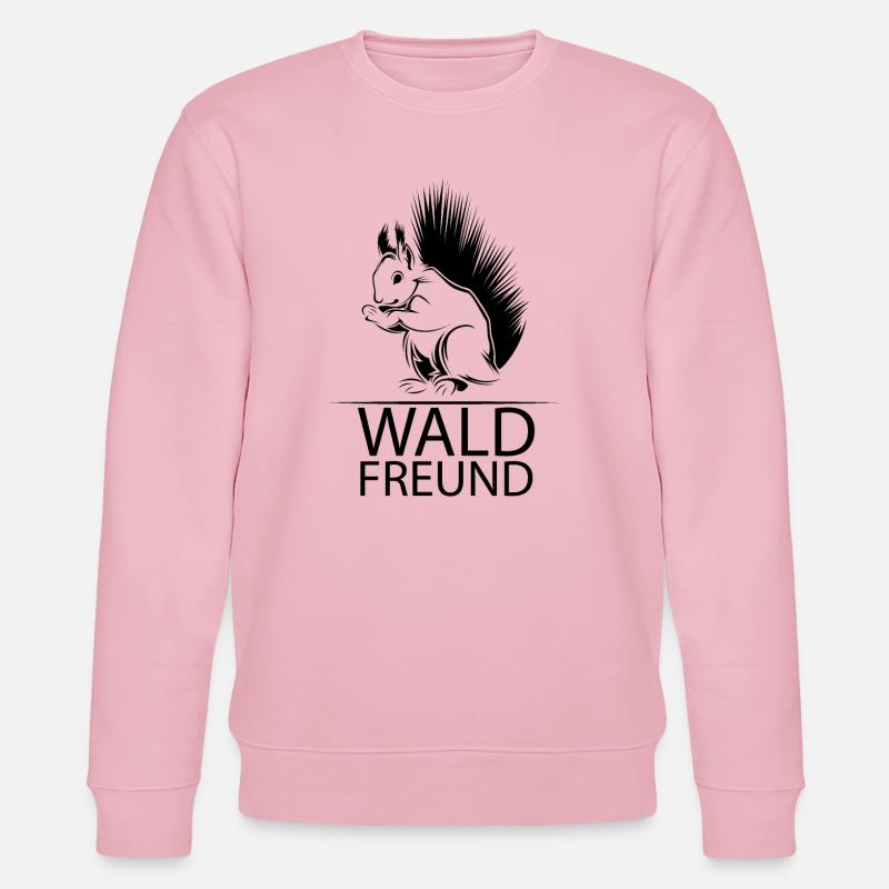 Waldfreund Eichhörnchen Wald Tiere Symbol Sprüche - Stanley/Stella Unisex Bio-Sweatshirt CHANGER  - Hellrosa