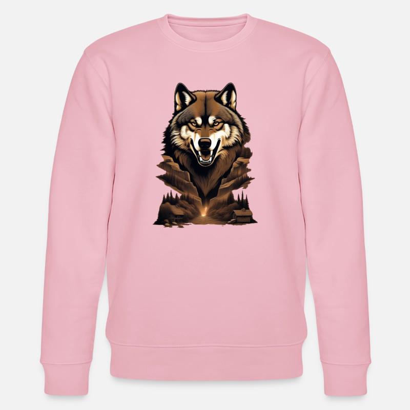 WolfMountain - Stanley/Stella Unisex Bio-Sweatshirt CHANGER  - Hellrosa
