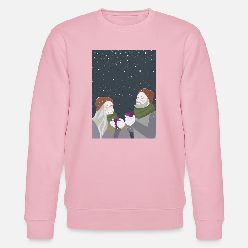 Freunde im Schnee - Stanley/Stella Unisex Bio-Sweatshirt CHANGER  - Hellrosa