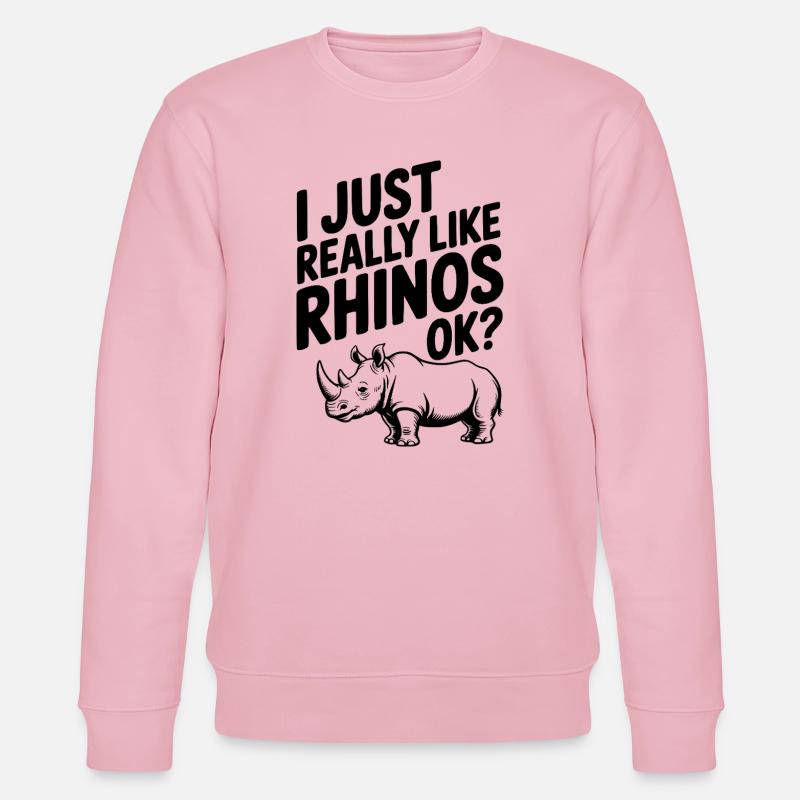 Ich mag Nashörner einfach wirklich, okay? - Stanley/Stella Unisex Bio-Sweatshirt CHANGER  - Hellrosa