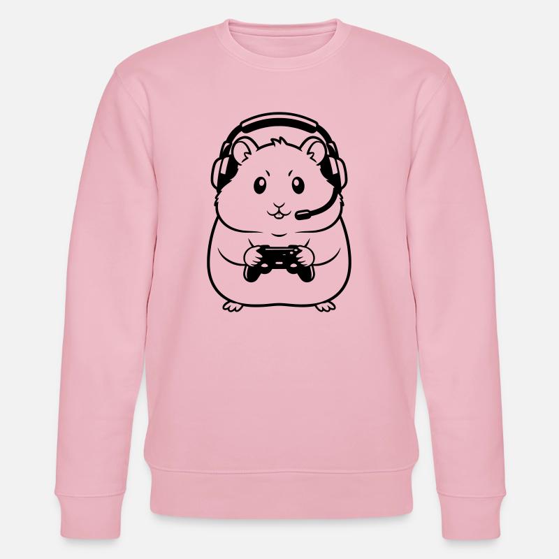 Gamer Hamster Controller Outline - Stanley/Stella Unisex Bio-Sweatshirt CHANGER  - Hellrosa