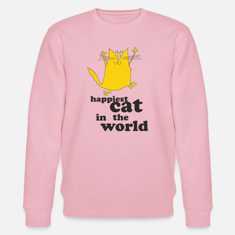 Glücklichste Katze der Welt - Stanley/Stella Unisex Bio-Sweatshirt CHANGER  - Hellrosa