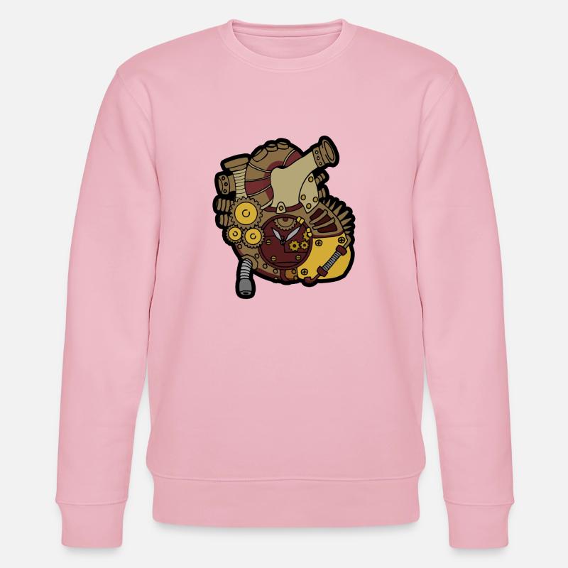 Steampunk Herz - Stanley/Stella Unisex Bio-Sweatshirt CHANGER  - Hellrosa