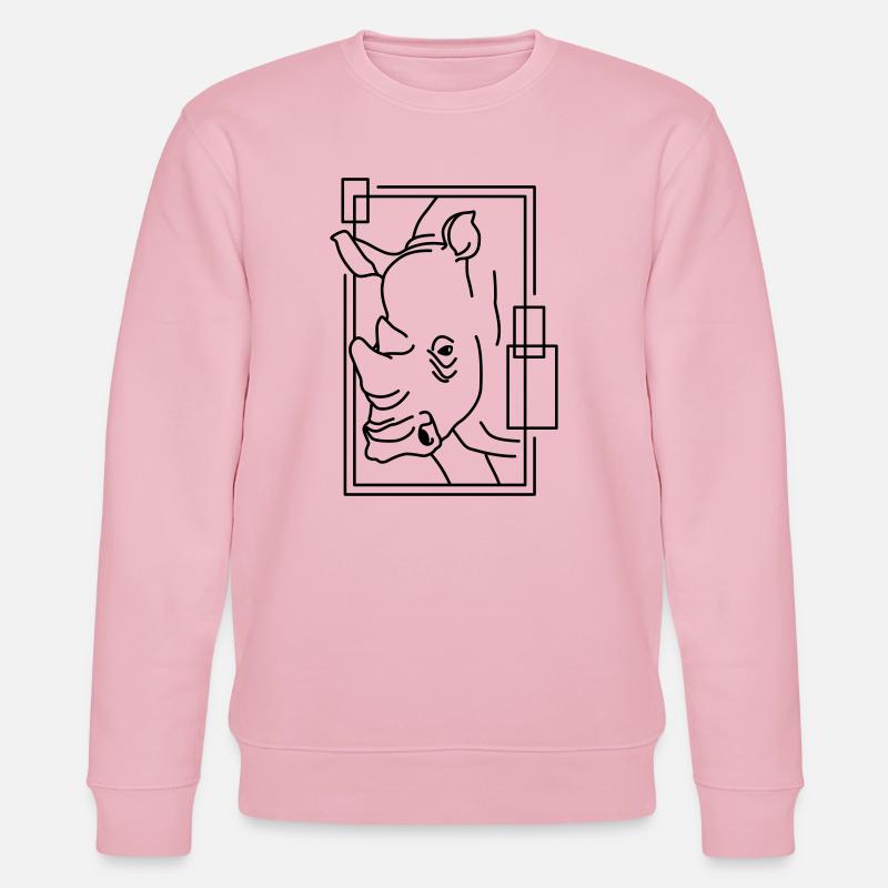 Nashorn im geometrischen Design - Stanley/Stella Unisex Bio-Sweatshirt CHANGER  - Hellrosa