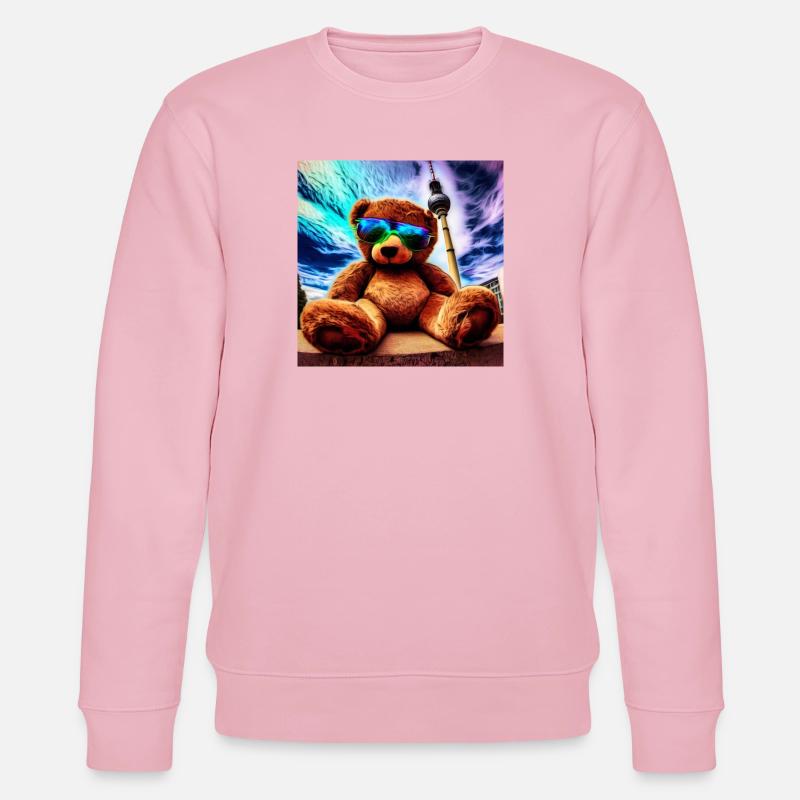 Teddy in Berlin II - Stanley/Stella Unisex Bio-Sweatshirt CHANGER  - Hellrosa