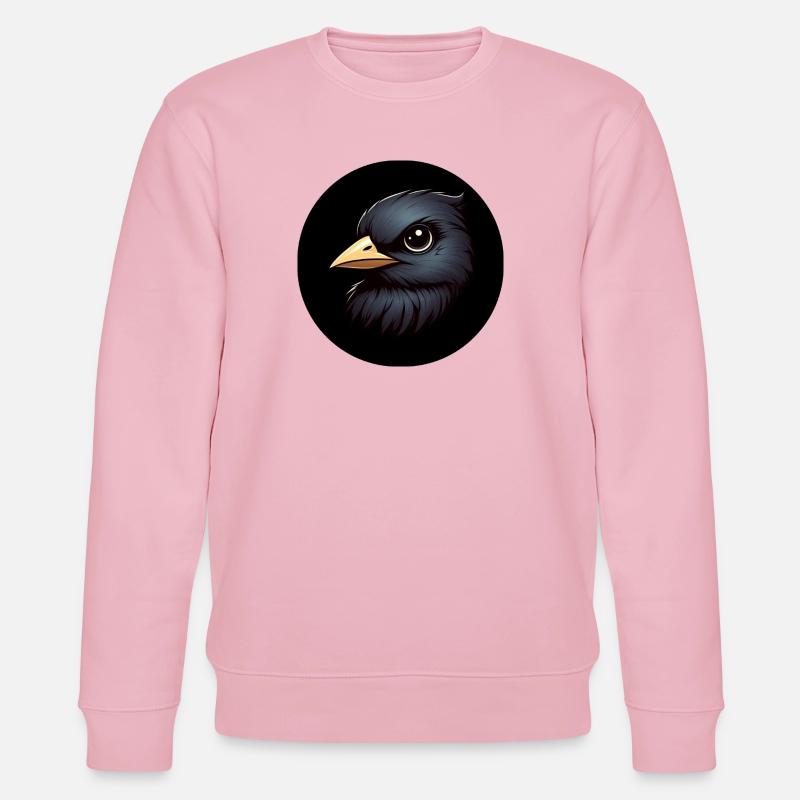 Rabe im Animationsstil - Stanley/Stella Unisex Bio-Sweatshirt CHANGER  - Hellrosa