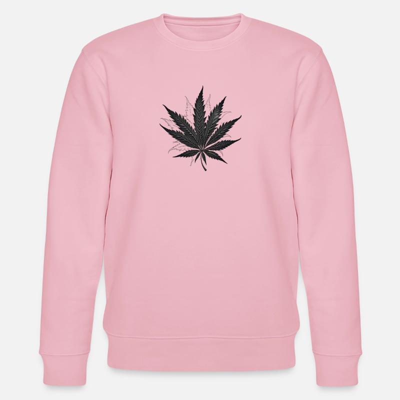 Feuille de cannabis 1 - Sweat bio CHANGER Stanley/Stella Unisexe - rose pâle