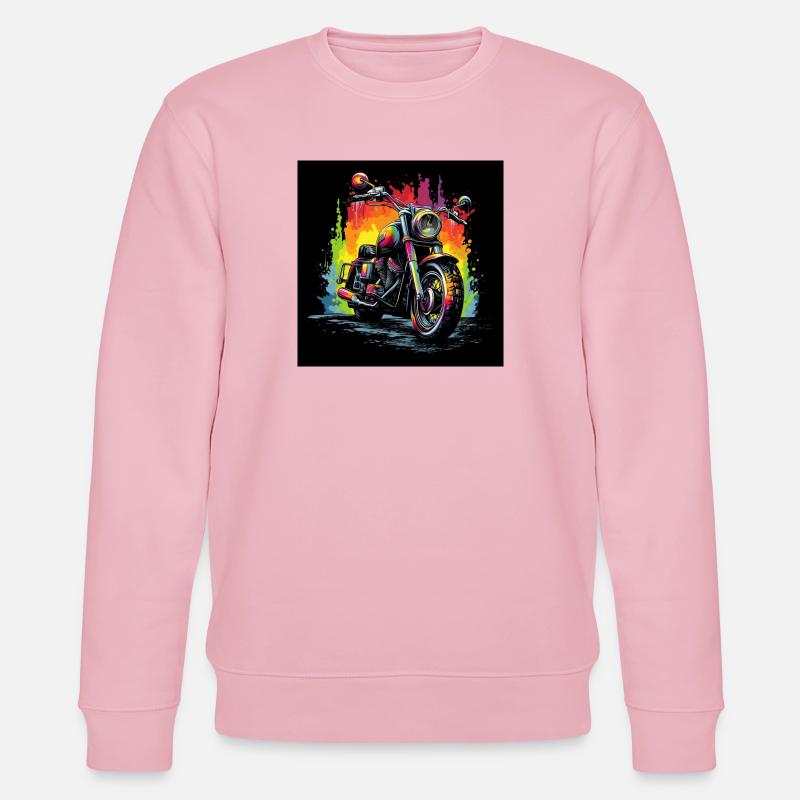 Regenbogen Motorrad Splash - Stanley/Stella Unisex Bio-Sweatshirt CHANGER  - Hellrosa