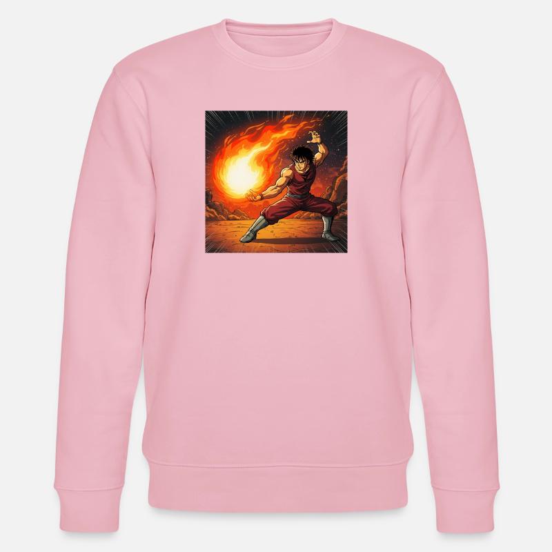 Feuerball Kämpfer im Vulkan - Stanley/Stella Unisex Bio-Sweatshirt CHANGER  - Hellrosa