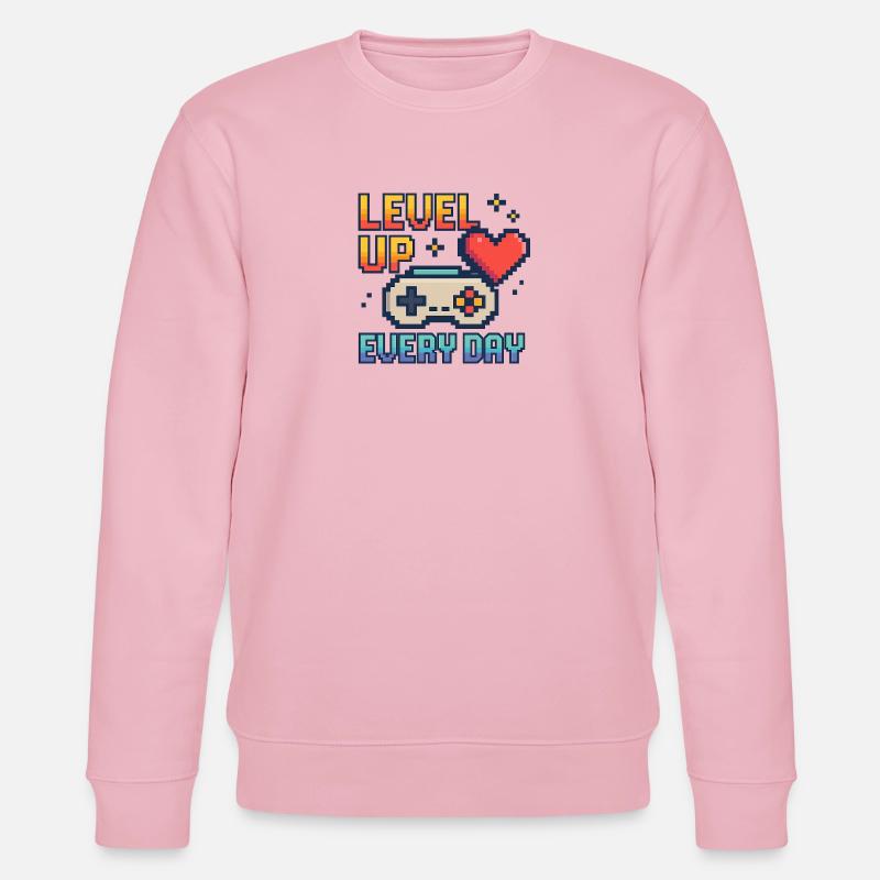 LEVEL UP / EVERY DAY - Stanley/Stella Unisex Bio-Sweatshirt CHANGER - Hellrosa