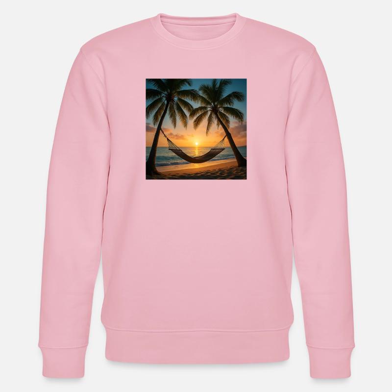 Vacation - Palmen - Hängematte - Stanley/Stella Unisex Bio-Sweatshirt CHANGER - Hellrosa