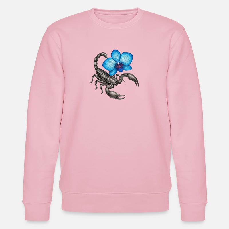 Skorpion mit blauer Orchidee - Stanley/Stella Unisex Bio-Sweatshirt CHANGER - Hellrosa