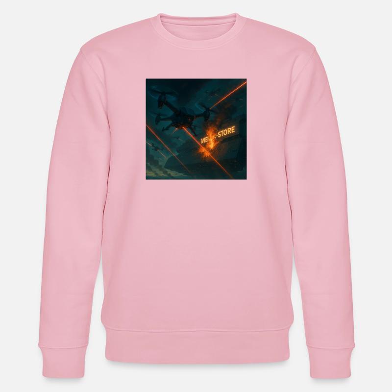 Futuristisches Angriffsbild eines Luftwaffenstützpunkts - Stanley/Stella Unisex Bio-Sweatshirt CHANGER  - Hellrosa