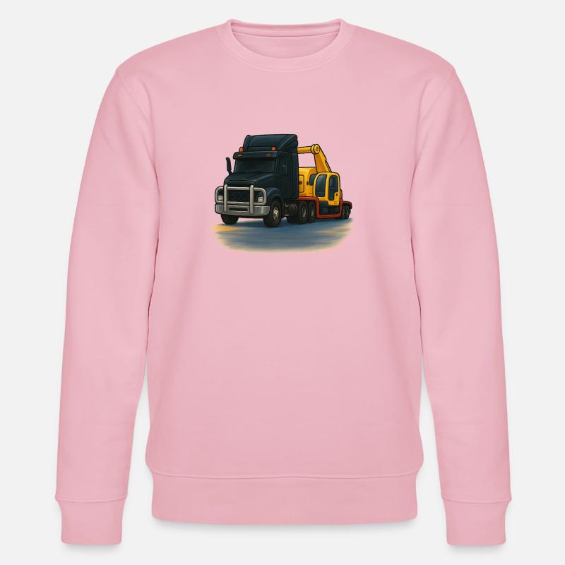 Abschleppwagen mit Kran Illustration - Stanley/Stella Unisex Bio-Sweatshirt CHANGER  - Hellrosa