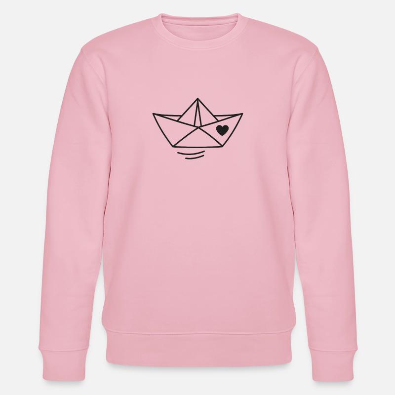 Herz Papierboot Illustration - Stanley/Stella Unisex Bio-Sweatshirt CHANGER  - Hellrosa