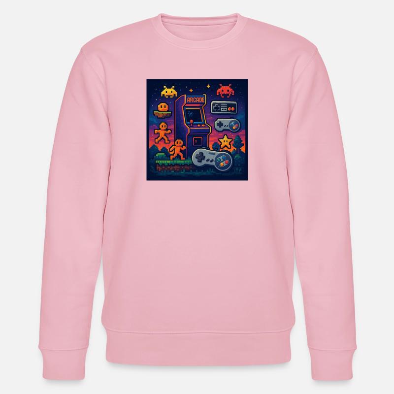 Retro-Pixel-Arcade-Gaming-Design - Stanley/Stella Unisex Bio-Sweatshirt CHANGER  - Hellrosa